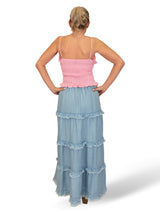 FALDA TENCEL DESFLECADA