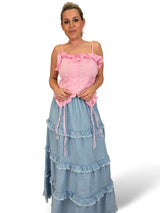 FALDA TENCEL DESFLECADA