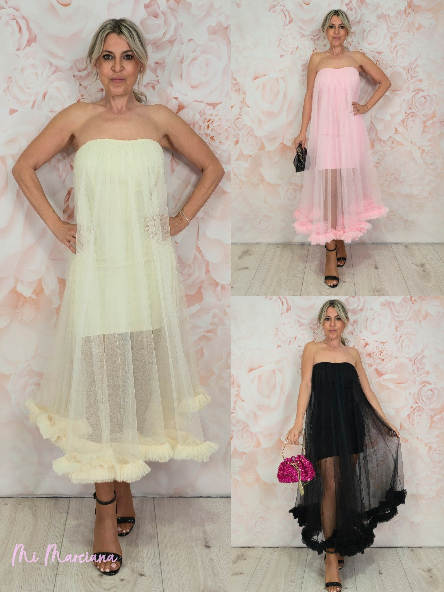 VESTIDO TUL PALABRA DE HONOR JOT