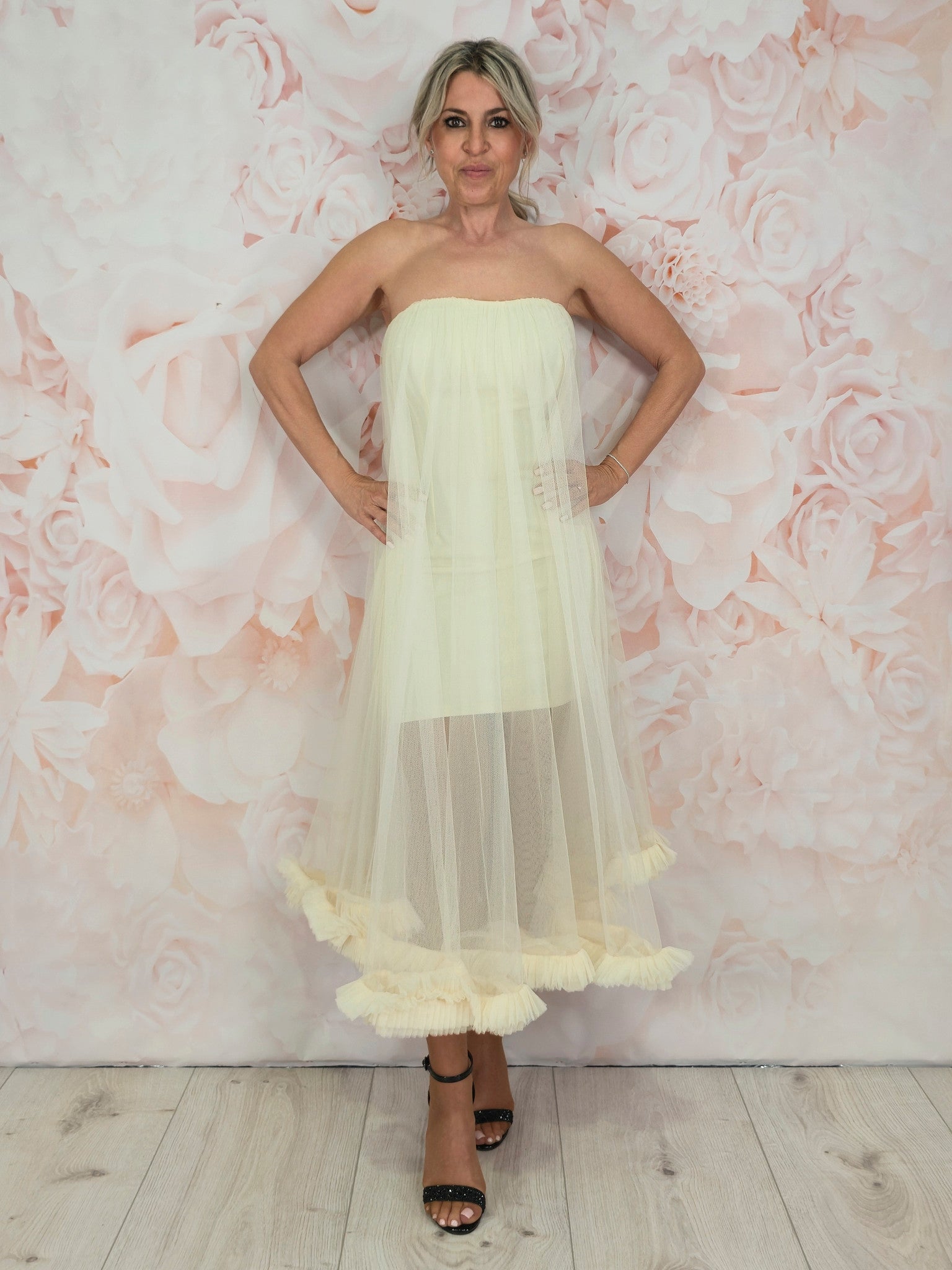 VESTIDO TUL PALABRA DE HONOR JOT