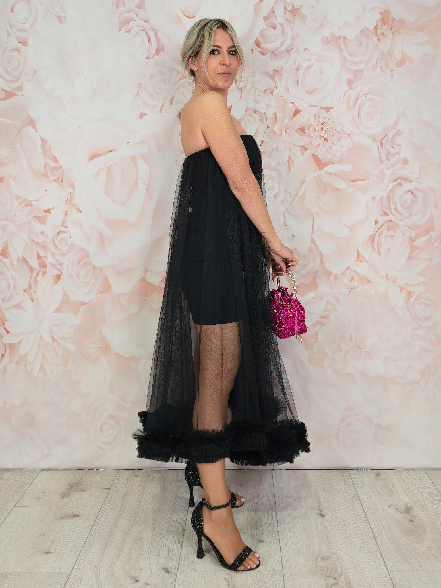 VESTIDO TUL PALABRA DE HONOR JOT