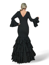 VESTIDO FLAMENCA NEGRO LUNAR BLANCO