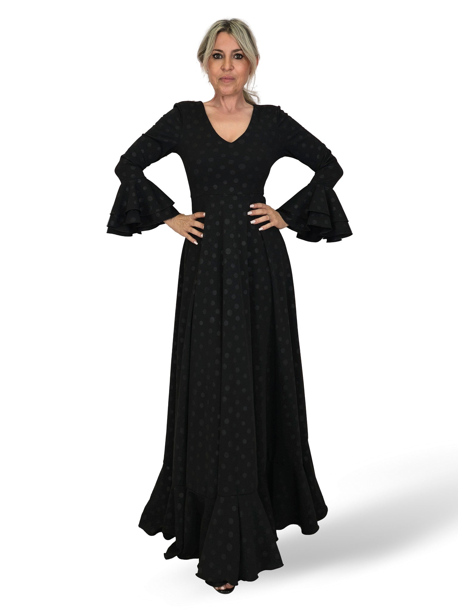 BATA FLAMENCA NEGRO LUNARES