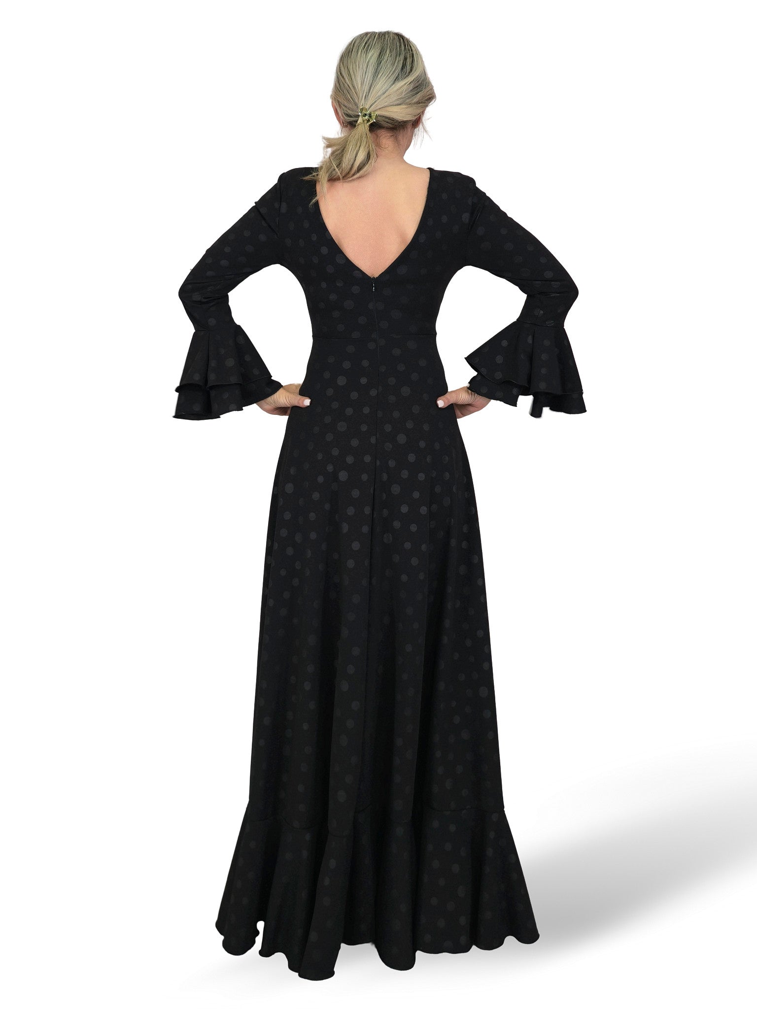 BATA FLAMENCA NEGRO LUNARES
