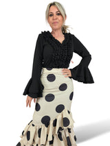T-SHIRT FLAMENCO COM BABADOS E FRANZIDOS