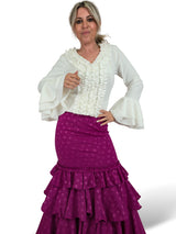 T-SHIRT FLAMENCO COM BABADOS E FRANZIDOS