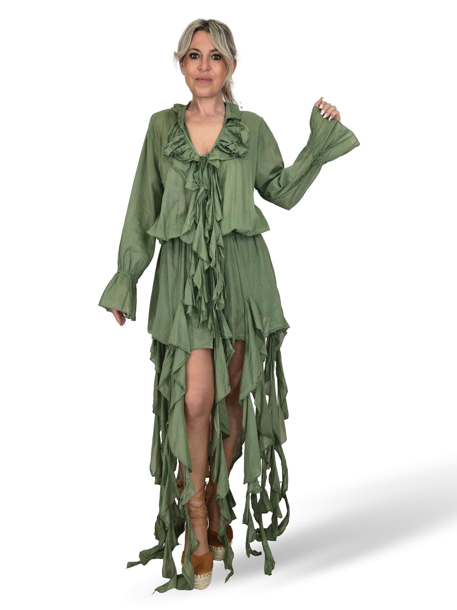 VESTIDO VOLANTES GASA BOAL JOT