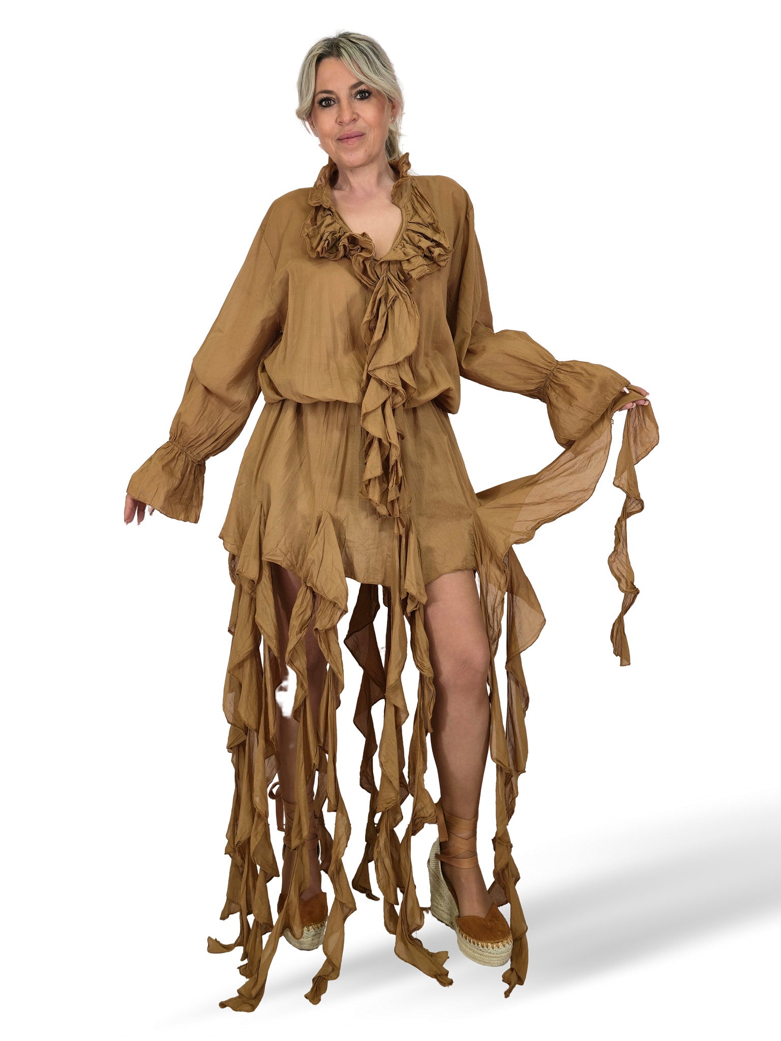 VESTIDO VOLANTES GASA BOAL JOT