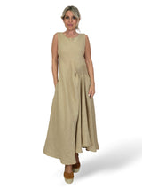 VESTIDO LINO DRAPEADO LATERAL JOT