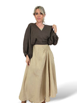 VESTIDO LINO DRAPEADO LATERAL JOT