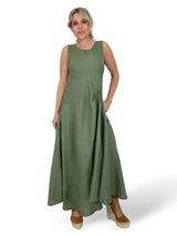 VESTIDO LINO DRAPEADO LATERAL JOT
