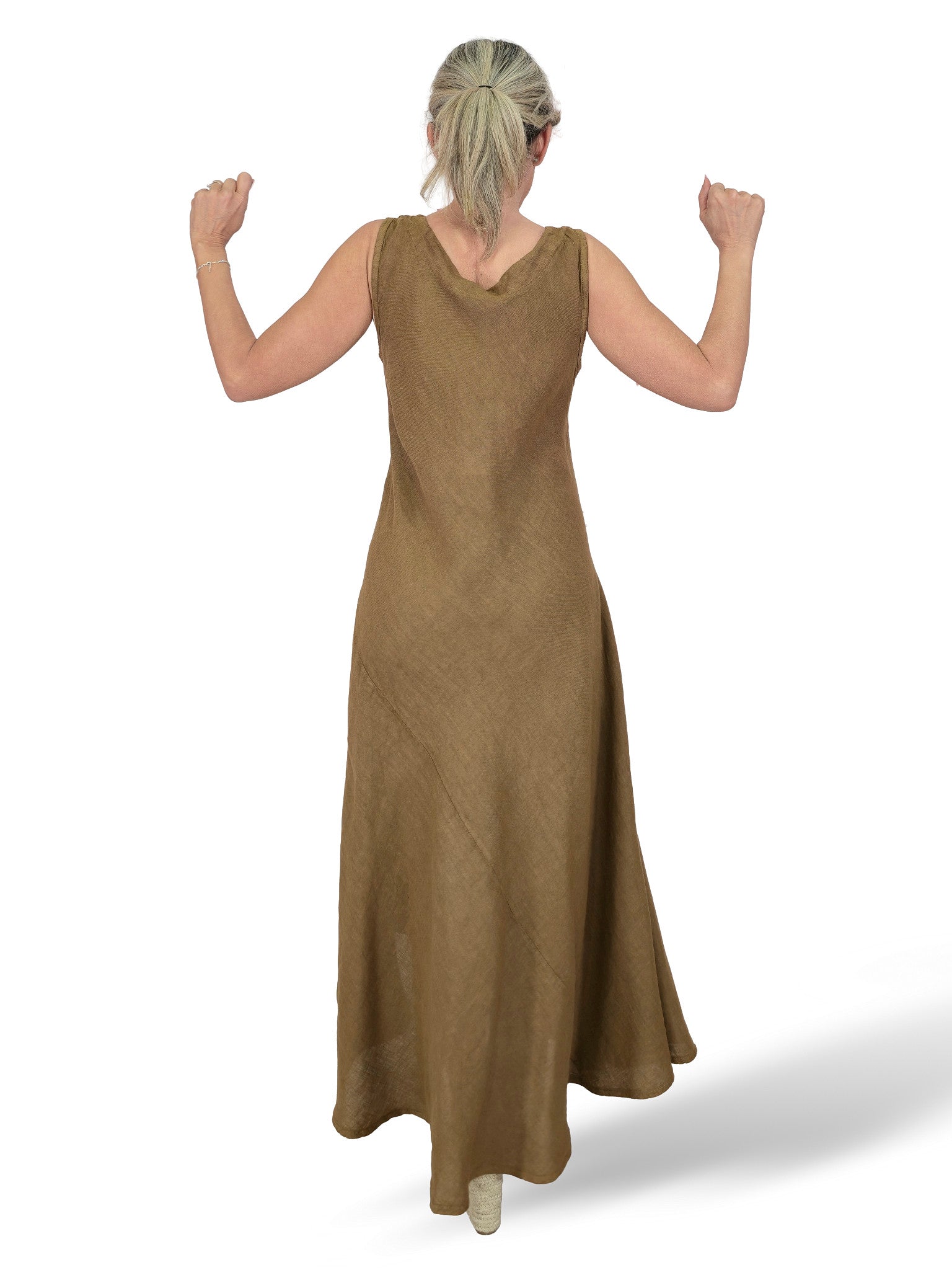 VESTIDO LINO DRAPEADO LATERAL JOT