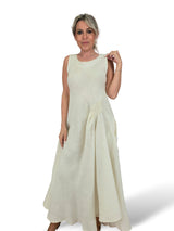 VESTIDO LINO DRAPEADO LATERAL JOT