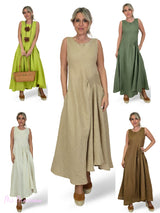 VESTIDO LINO DRAPEADO LATERAL JOT