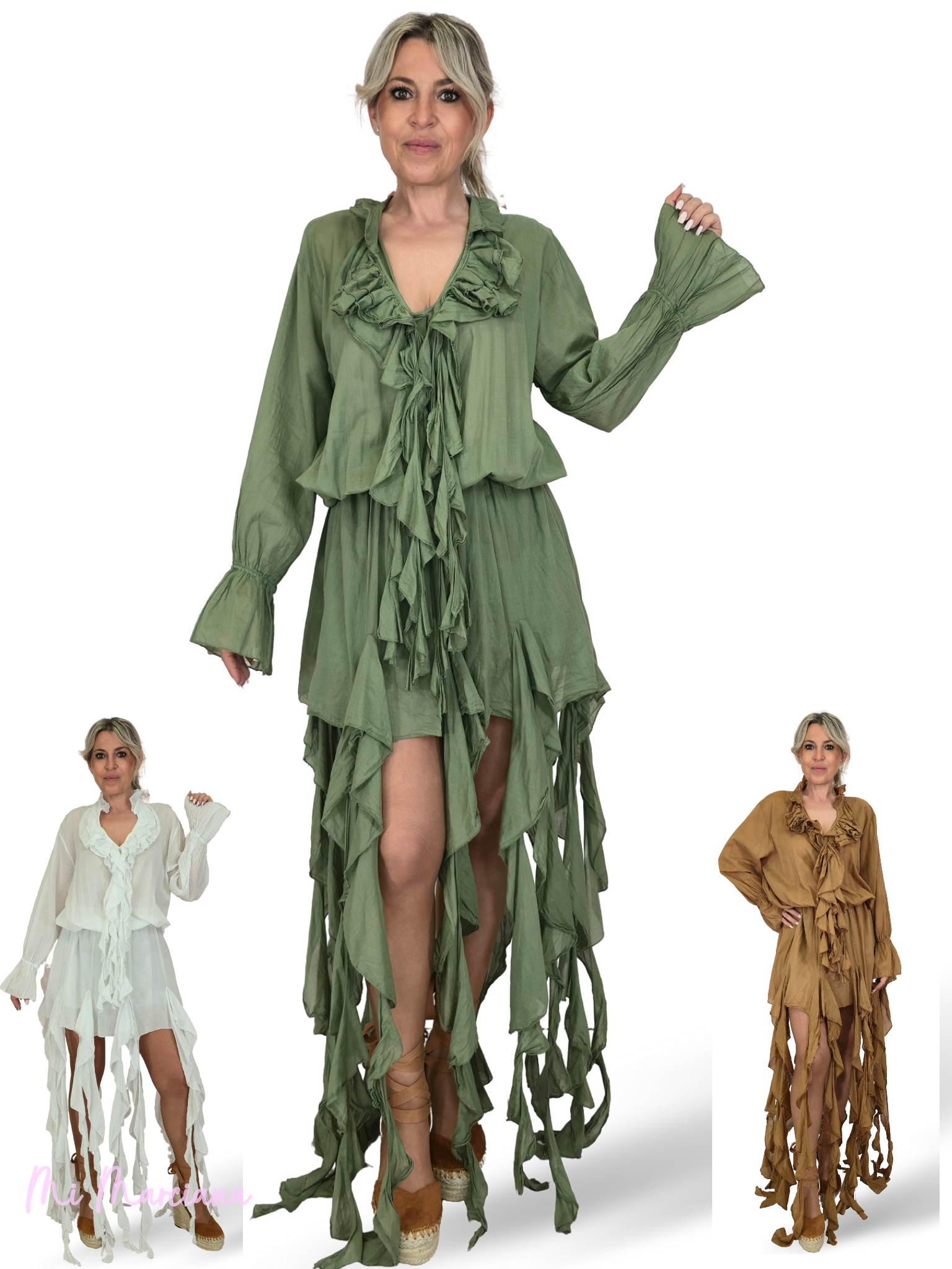 VESTIDO VOLANTES GASA BOAL JOT