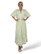 VESTIDO CAMISERO ENCAJE MANGA GLOBO TENCEL JOT