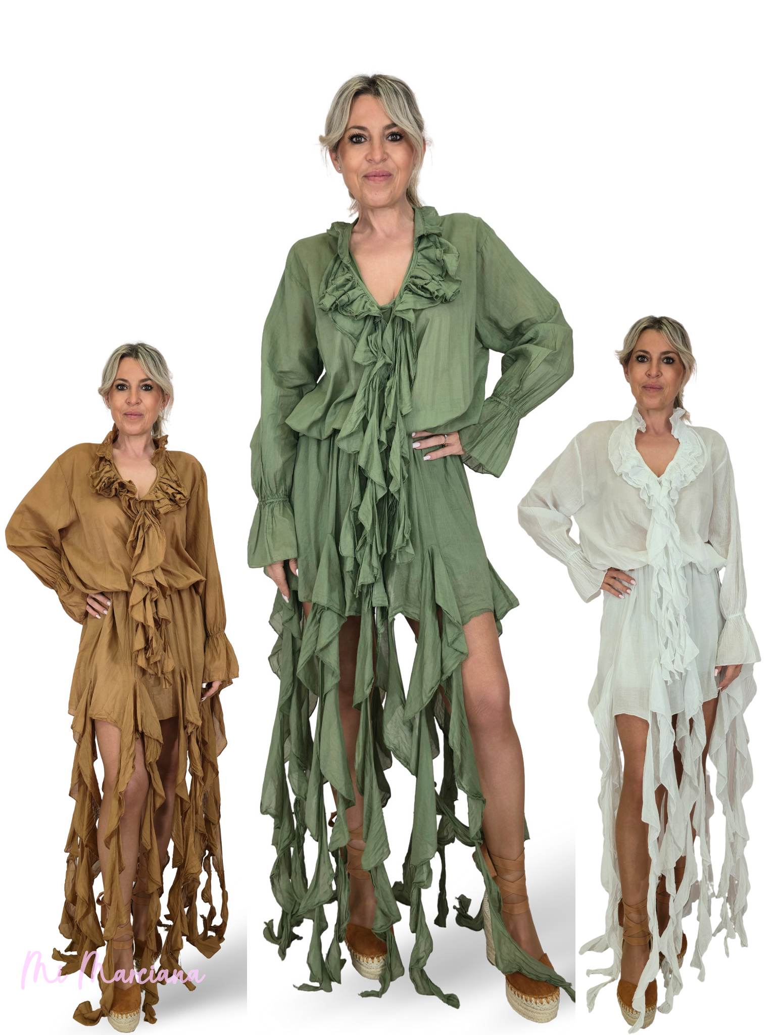 VESTIDO VOLANTES GASA BOAL JOT