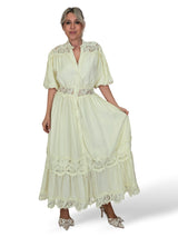 VESTIDO CAMISERO ENCAJE MANGA GLOBO TENCEL JOT