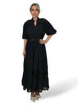 VESTIDO CAMISERO ENCAJE MANGA GLOBO TENCEL JOT
