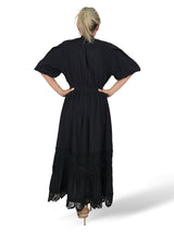 VESTIDO CAMISERO ENCAJE MANGA GLOBO TENCEL JOT