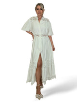 VESTIDO CAMISERO ENCAJE MANGA GLOBO TENCEL JOT