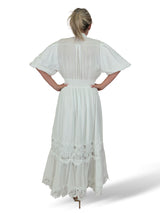 VESTIDO CAMISERO ENCAJE MANGA GLOBO TENCEL JOT