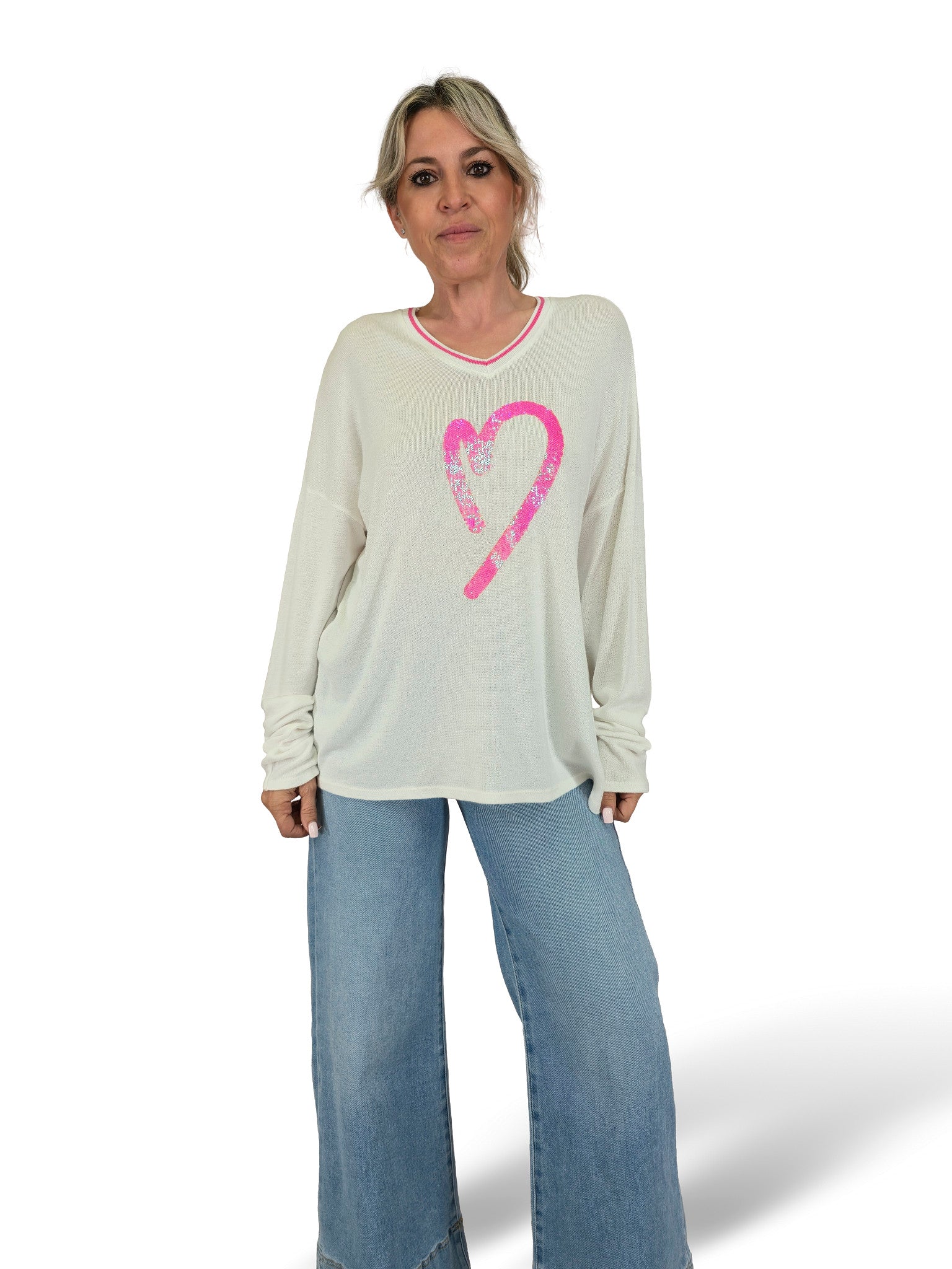 JOT LINEN KNIT JERSEY HEART