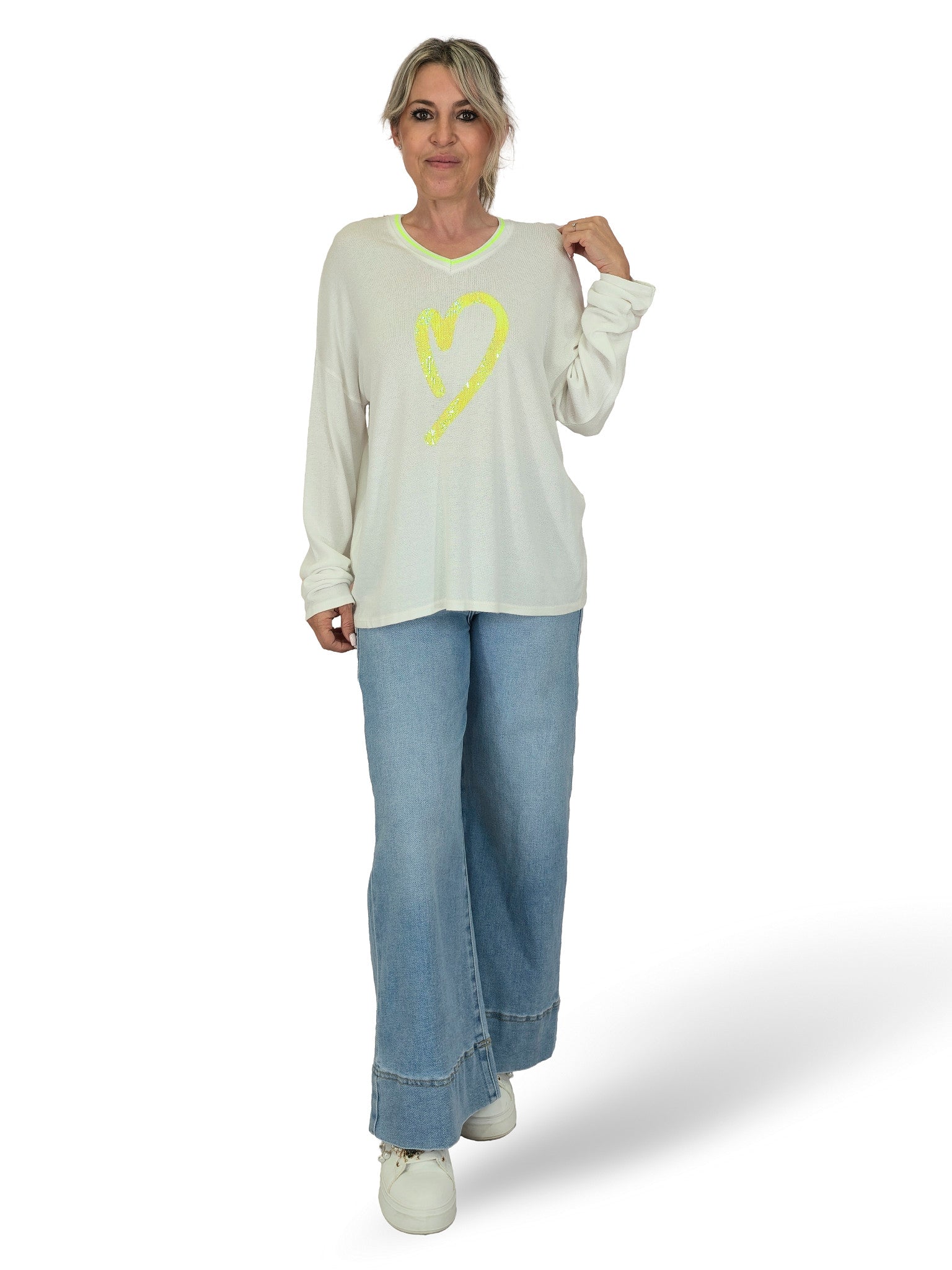 JOT LINEN KNIT JERSEY HEART