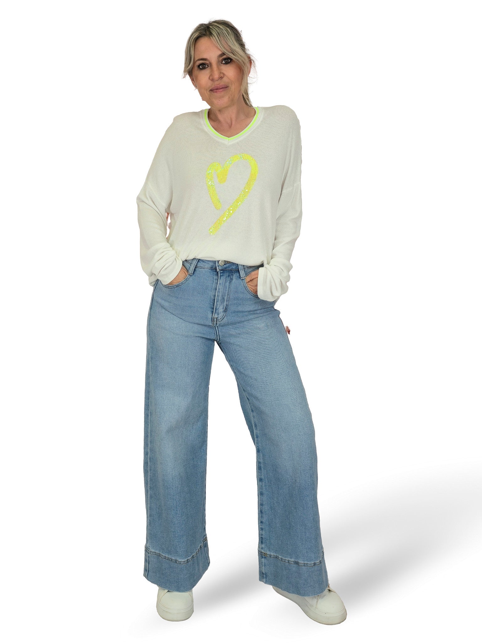 JOT LINEN KNIT JERSEY HEART
