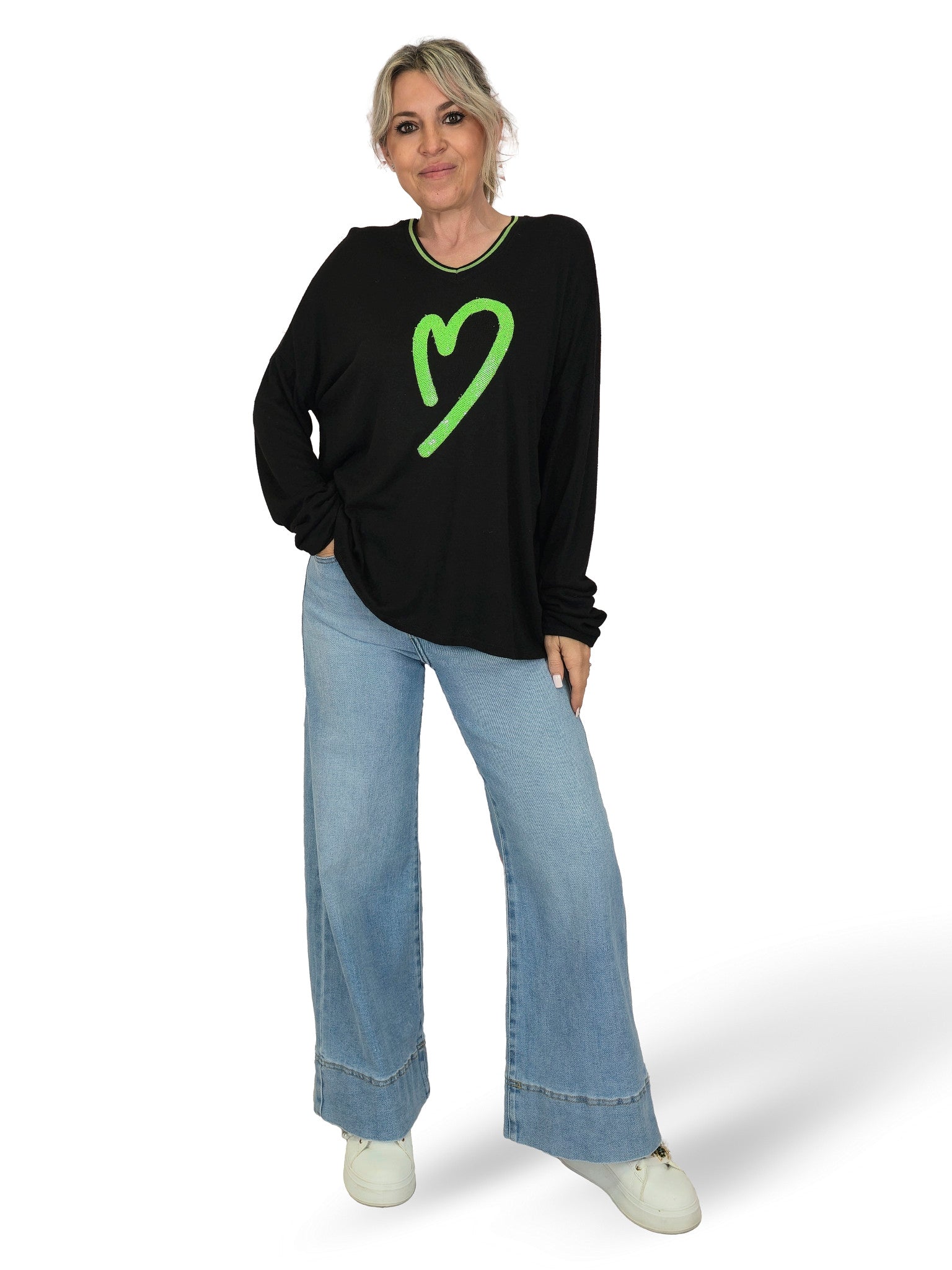 JOT LINEN KNIT JERSEY HEART