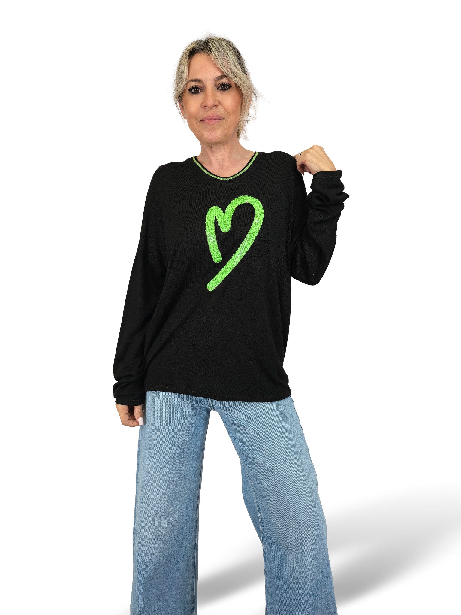 JOT LINEN KNIT JERSEY HEART
