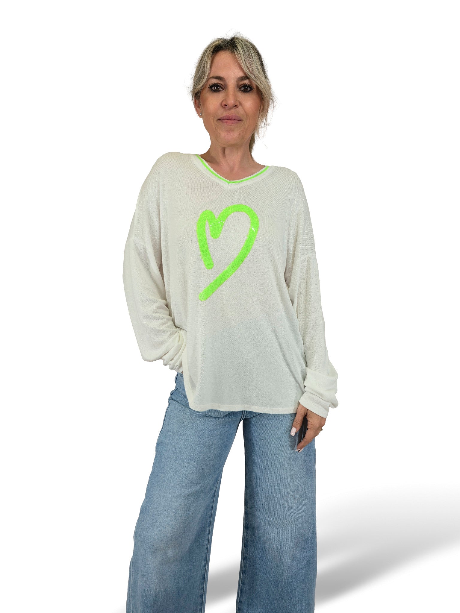 JOT LINEN KNIT JERSEY HEART
