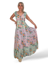 VESTIDO LARGO GOLDEN VICHY JOT