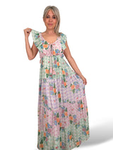 VESTIDO LARGO GOLDEN VICHY JOT