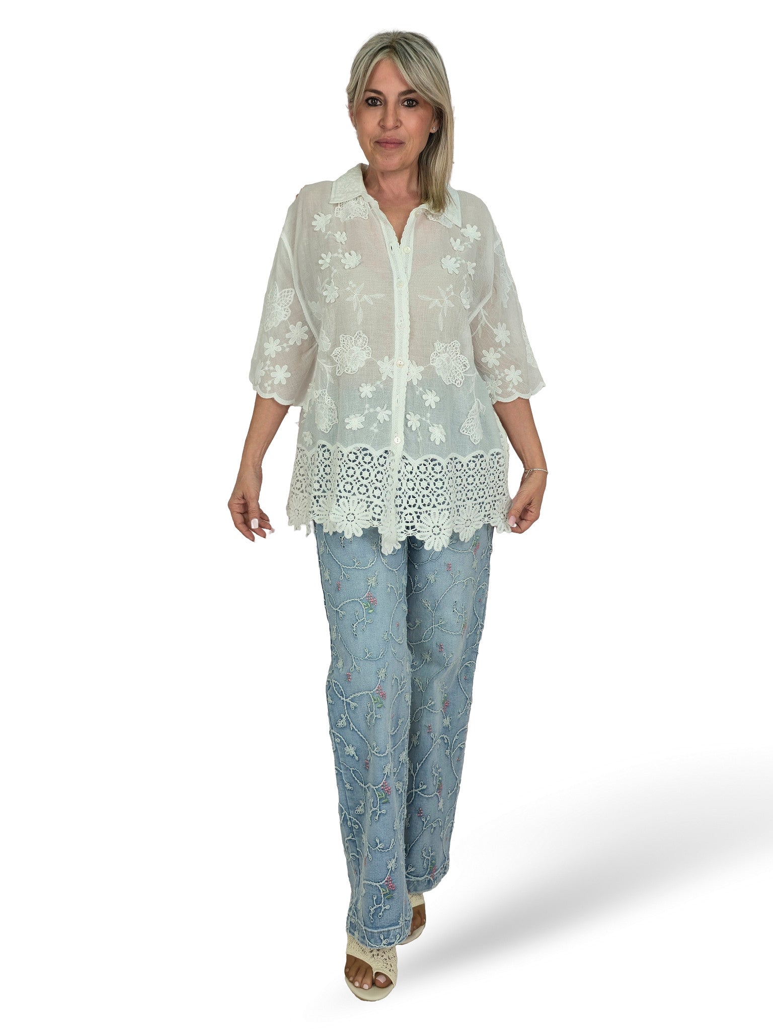 CAMISA GASA BOAL CROCHET  JOT