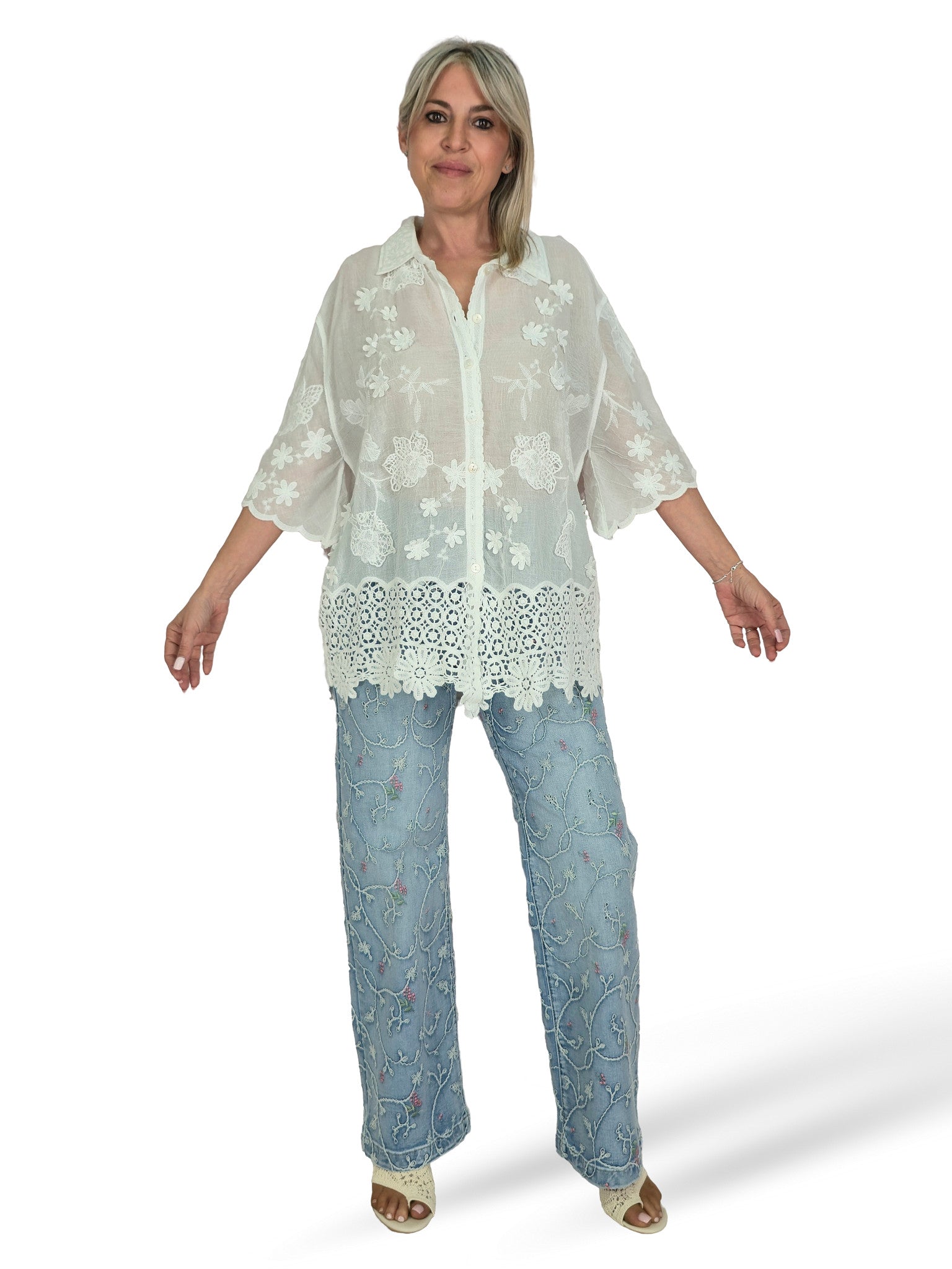 CAMISA GASA BOAL CROCHET  JOT