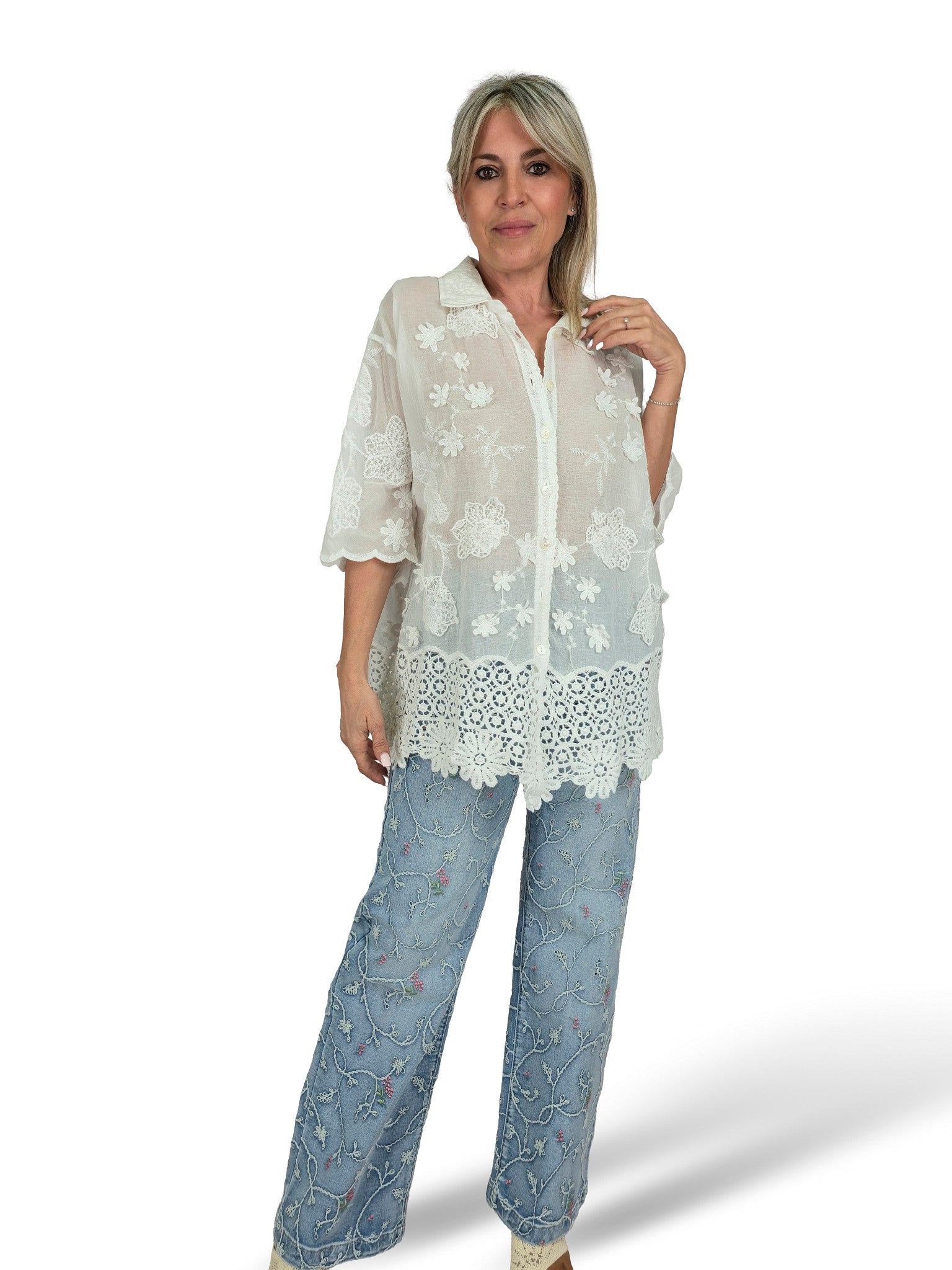 CAMISA GASA BOAL CROCHET  JOT