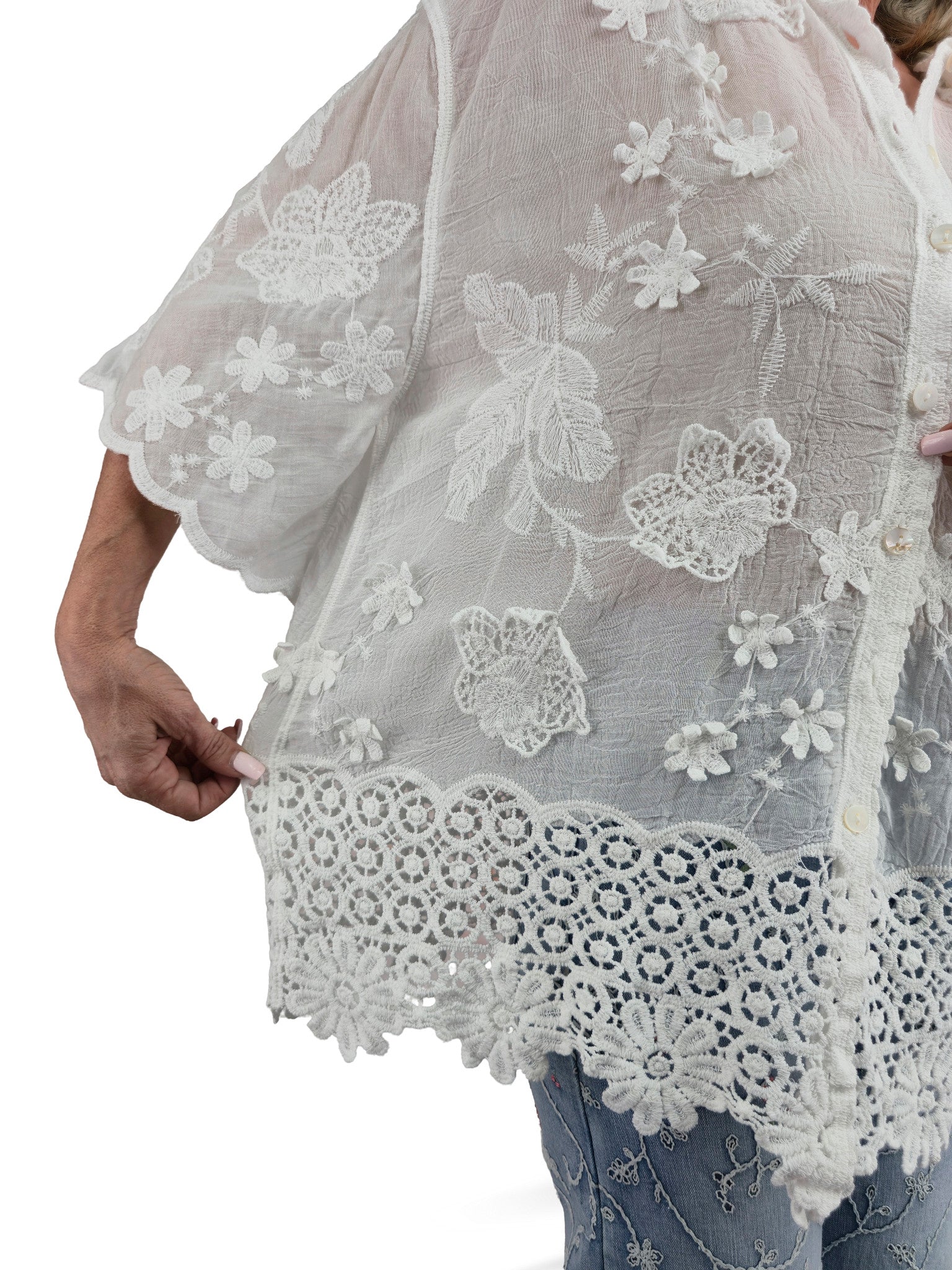 CAMISA GASA BOAL CROCHET  JOT