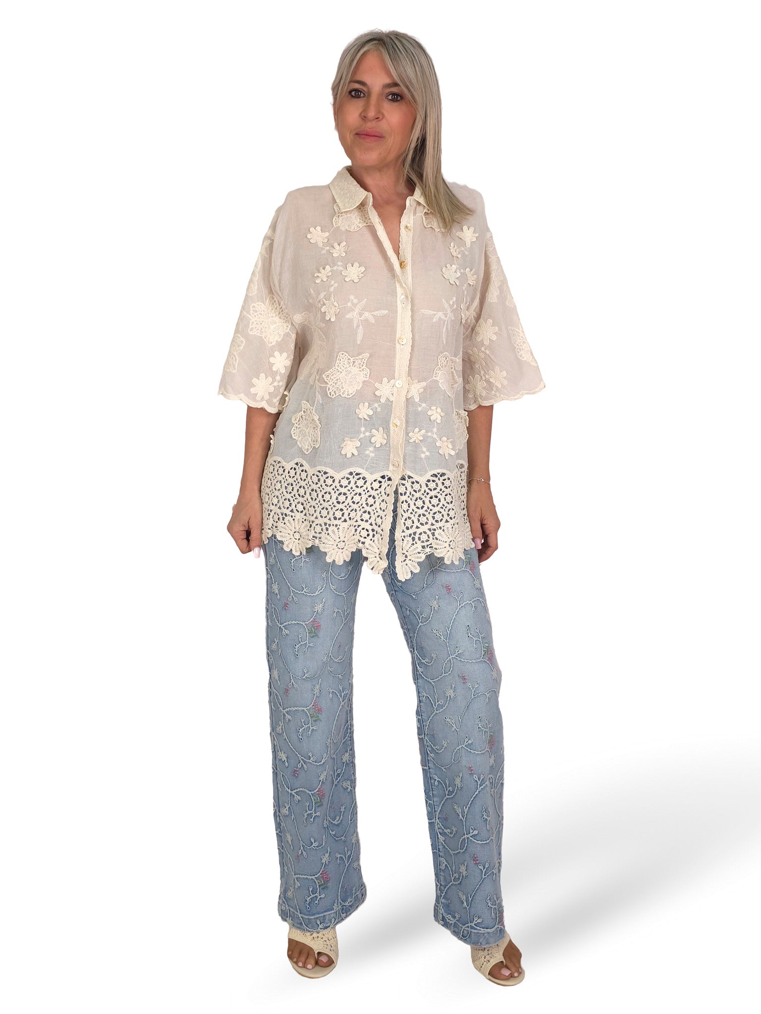 CAMISA GASA BOAL CROCHET  JOT