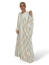 CONJUNTO VESTIDO Y KIMONO BORDADO LENTEJUELAS JOT