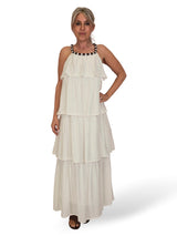 VESTIDO LARGO VOLANTES COLLAR JOT