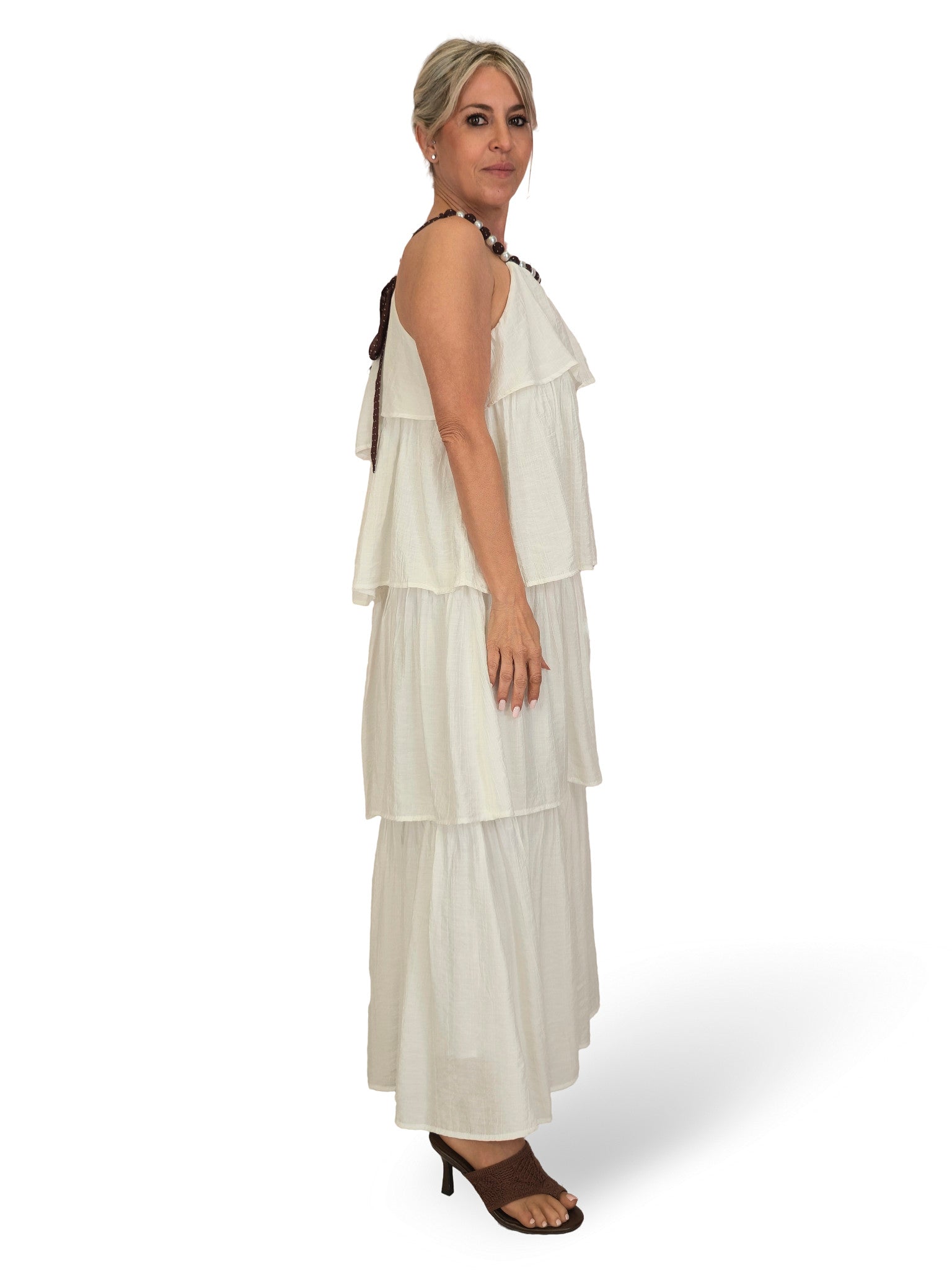 VESTIDO LARGO VOLANTES COLLAR JOT