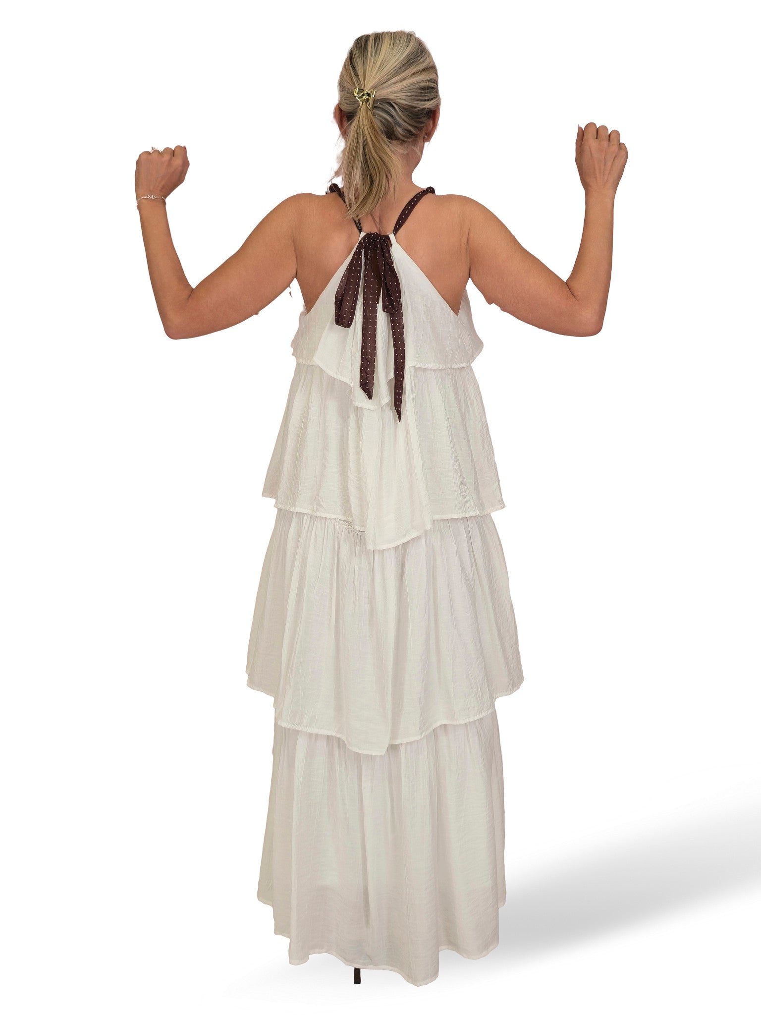 VESTIDO LARGO VOLANTES COLLAR JOT