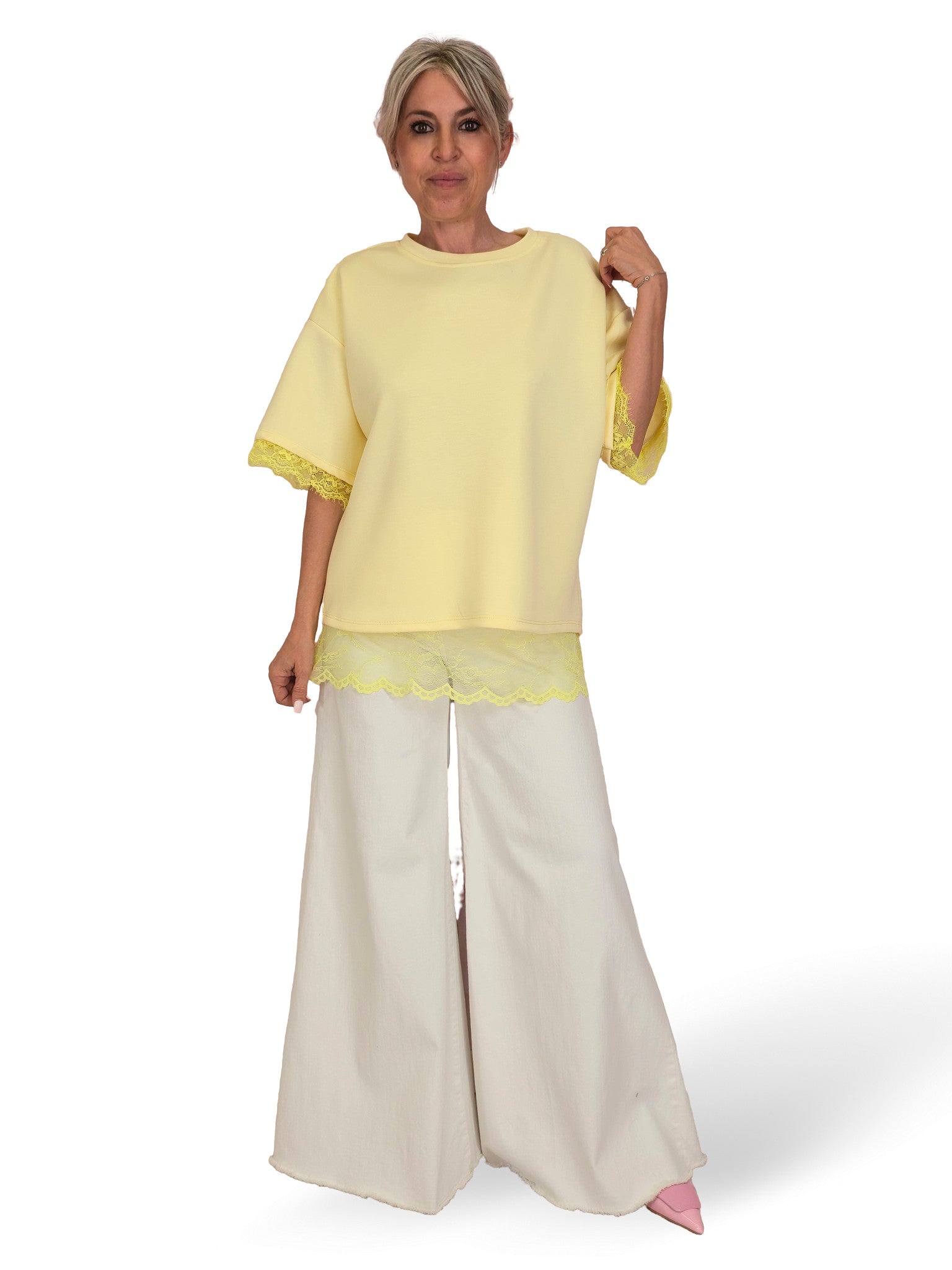 CAMISETA COMBINADA ENCAJE ESPALDA