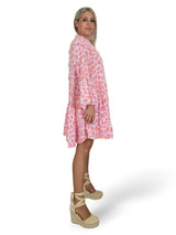 VESTIDO BAMBULA CORTO VOLANTES ANIMAL PRINT FLUOR
