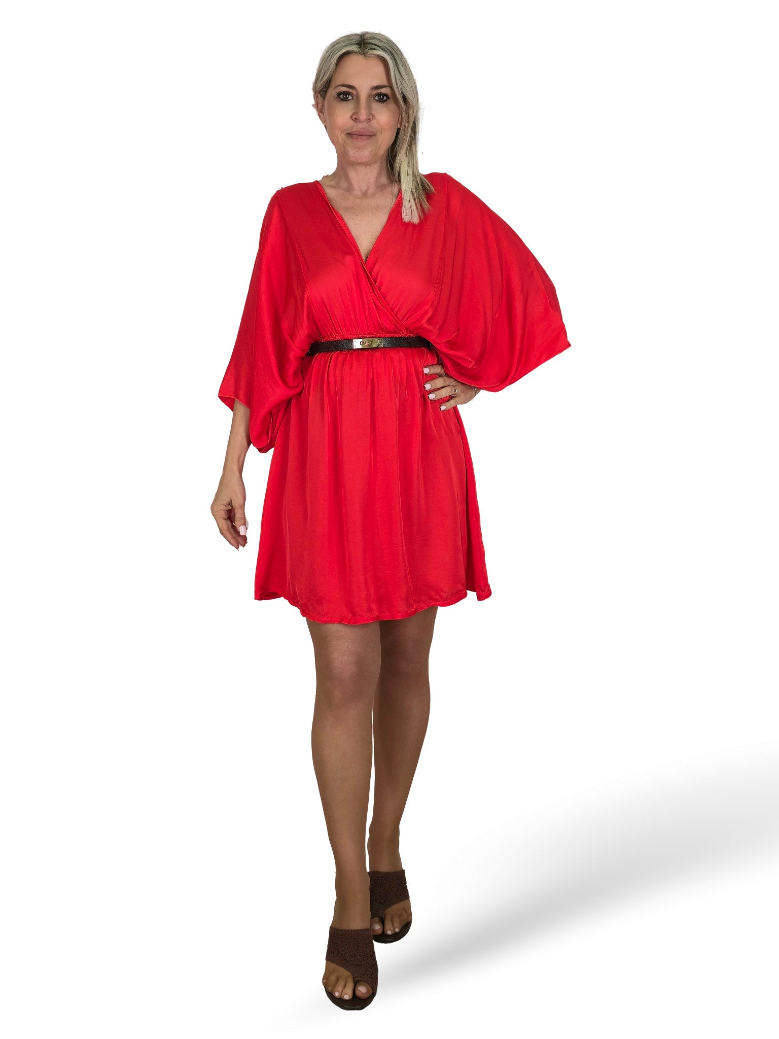 VESTIDO FLUIDO SATINADO CORTO JOT