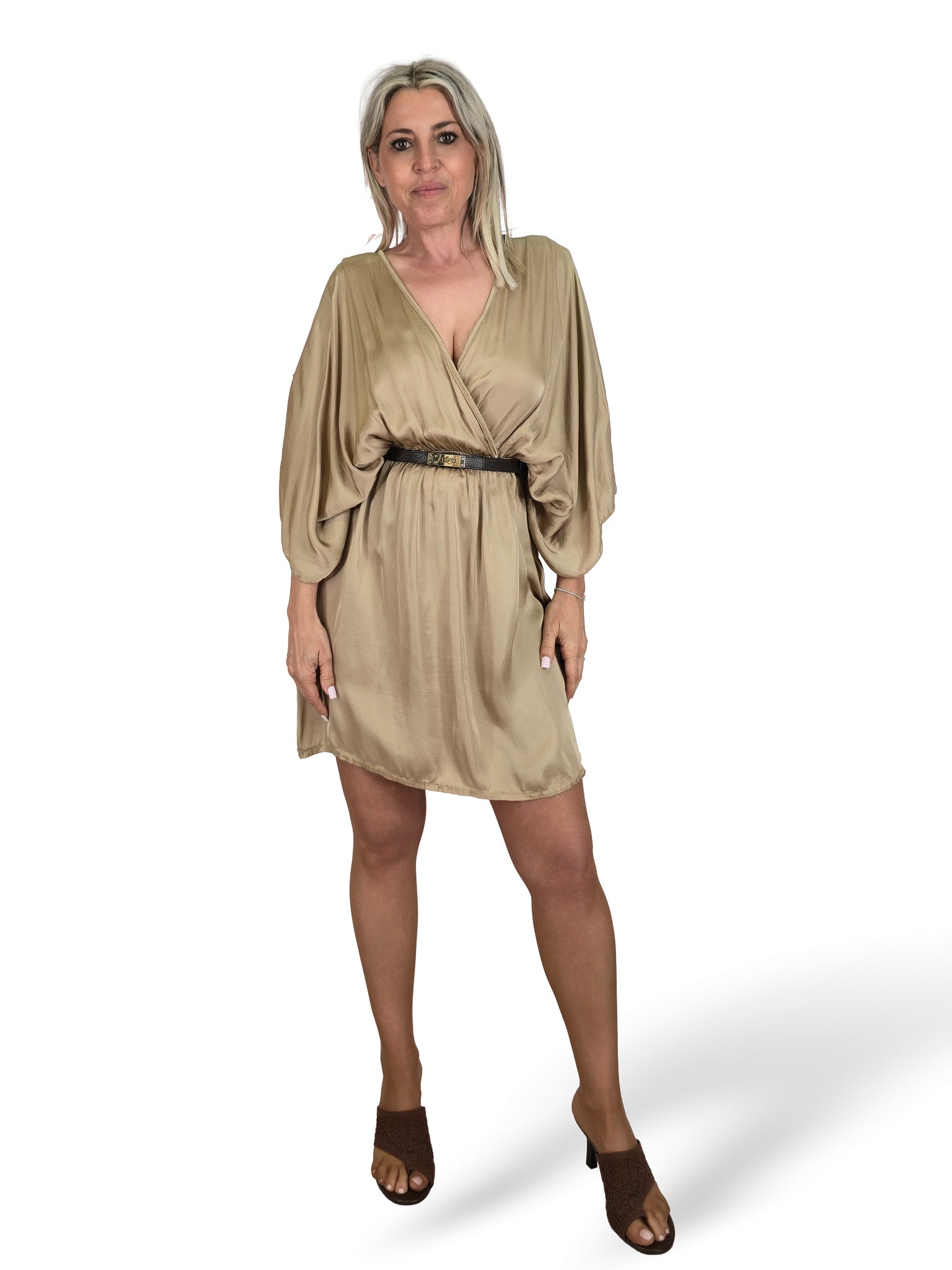 VESTIDO FLUIDO SATINADO CORTO JOT