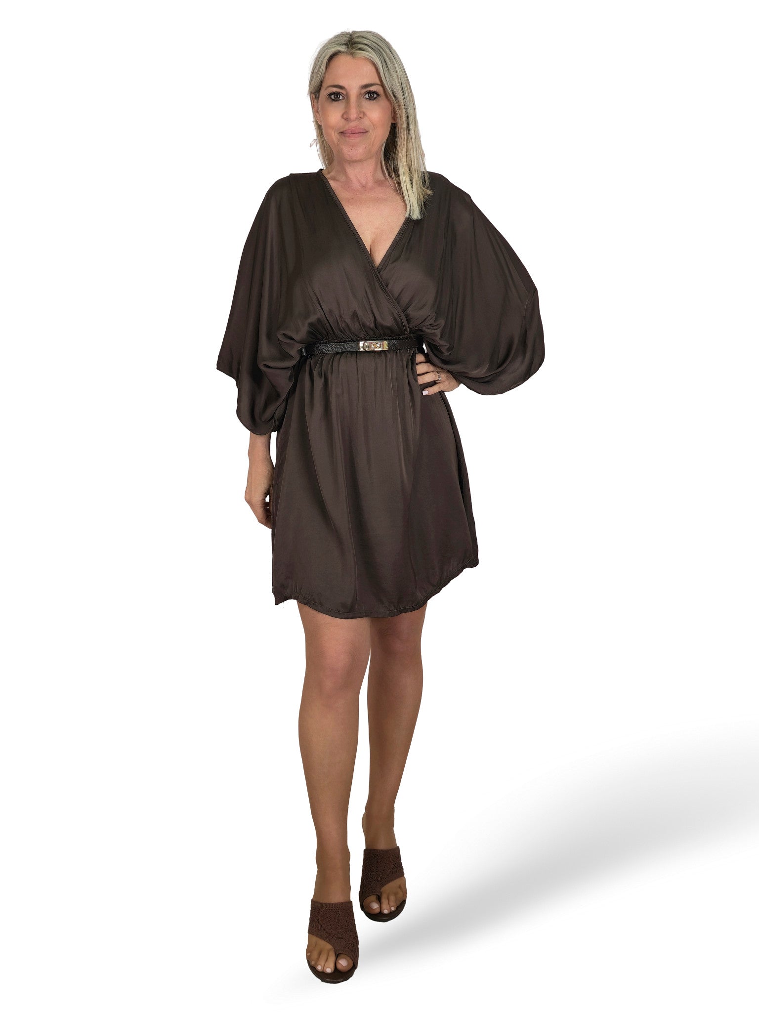 VESTIDO FLUIDO SATINADO CORTO JOT
