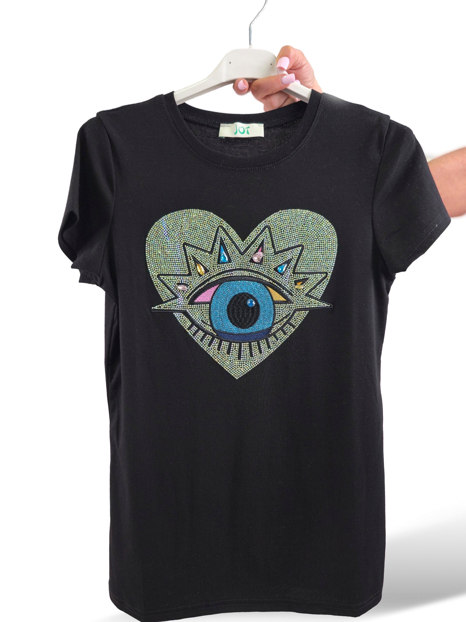 T-SHIRT JOT EYE COM STRASS