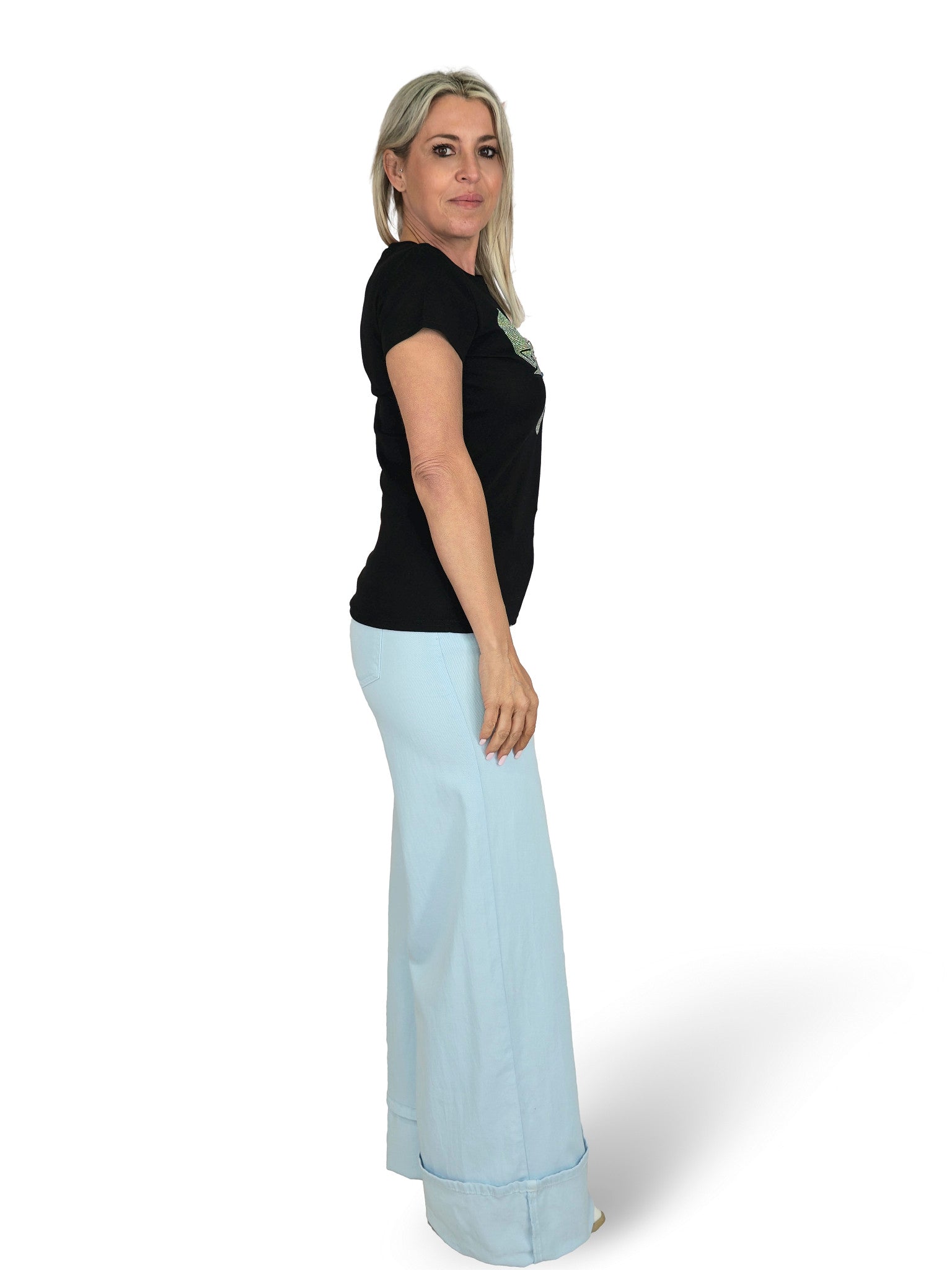 T-SHIRT JOT EYE COM STRASS